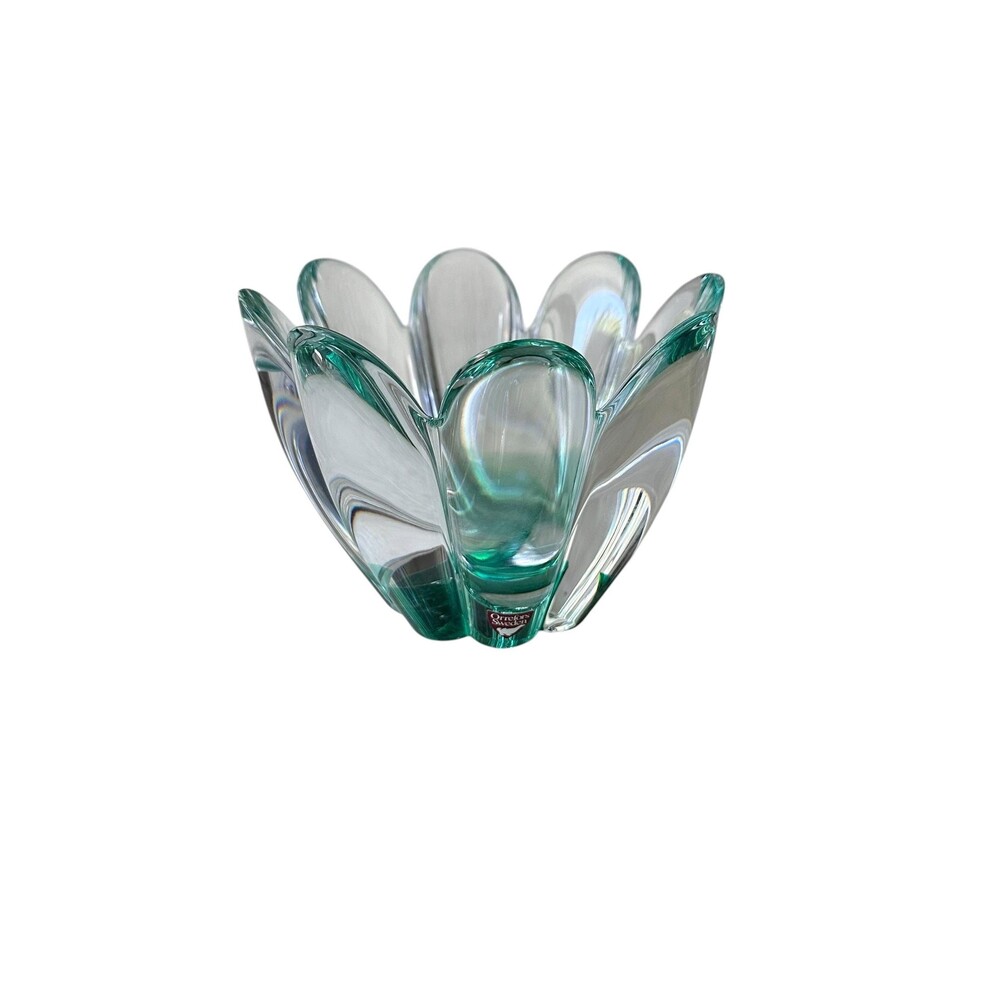 Vintage Orrefors Swedish Crystal Lotus Flower Petal Bowl by Lars Hellsten - Picture 6 of 6